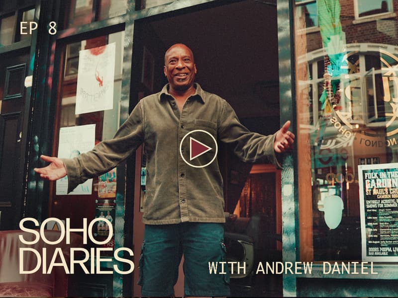 Andrew Daniel outside CUTS hair salon in Soho for Broadwick Soho's Soho Diaries Episode 8