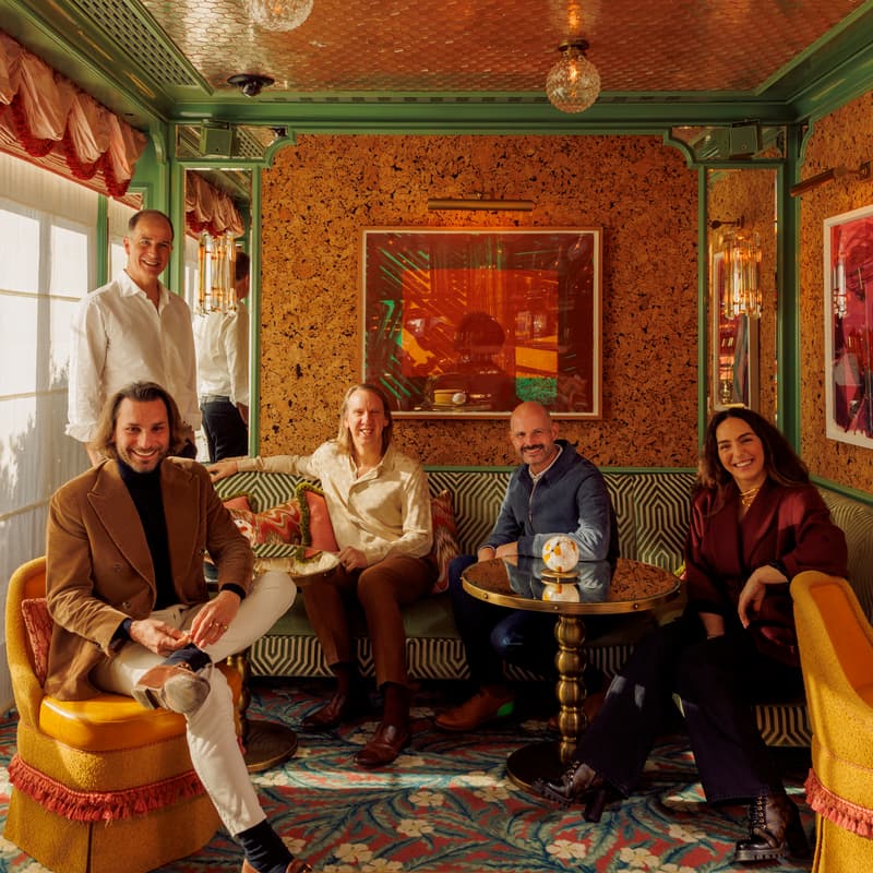Broadwick Soho Founding Friends seated in Flute rooftop bar in Soho London